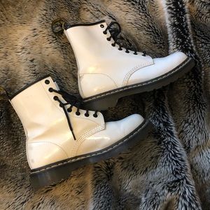 Women’s White Glossy Doc Martens
